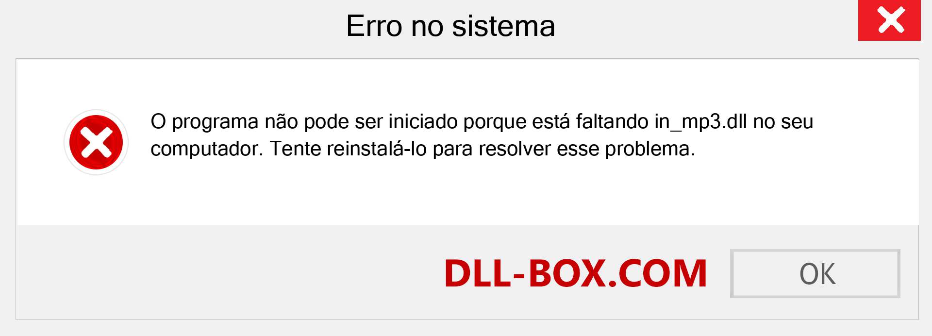 Arquivo in_mp3.dll ausente ?. Download para Windows 7, 8, 10 - Correção de erro ausente in_mp3 dll no Windows, fotos, imagens